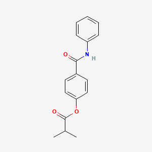 molecular formula C17H17NO3 B5618280 4-(anilinocarbonyl)phenyl 2-methylpropanoate 