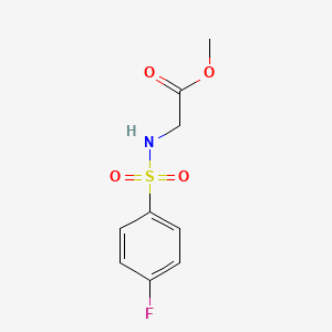 molecular formula C9H10FNO4S B5618305 methyl N-[(4-fluorophenyl)sulfonyl]glycinate 