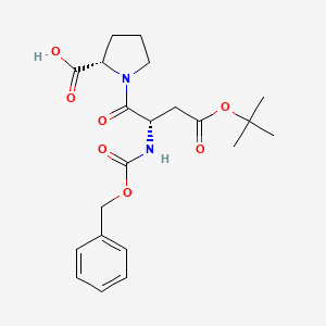 molecular formula C21H28N2O7 B561831 (2S)-1-[(2S)-4-[(2-methylpropan-2-yl)oxy]-4-oxo-2-(phenylmethoxycarbonylamino)butanoyl]pyrrolidine-2-carboxylic acid CAS No. 4583-13-5