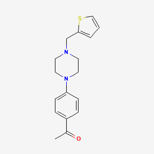 molecular formula C17H20N2OS B5618332 1-{4-[4-(2-thienylmethyl)-1-piperazinyl]phenyl}ethanone 