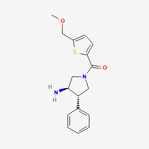 (3R*,4S*)-1-{[5-(methoxymethyl)-2-thienyl]carbonyl}-4-phenylpyrrolidin-3-amine