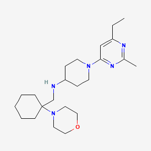 molecular formula C23H39N5O B5618361 1-(6-ethyl-2-methylpyrimidin-4-yl)-N-[(1-morpholin-4-ylcyclohexyl)methyl]piperidin-4-amine 
