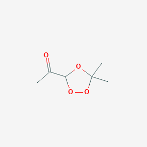 molecular formula C6H10O4 B056184 1-(5,5-Dimethyl-1,2,4-trioxolan-3-yl)ethanone CAS No. 118685-85-1