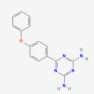 molecular formula C15H13N5O B5618403 6-(4-phenoxyphenyl)-1,3,5-triazine-2,4-diamine 