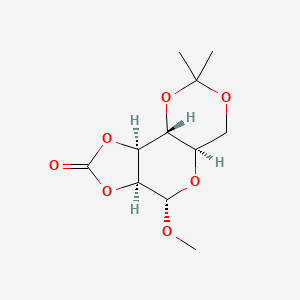 molecular formula C11H16O7 B561842 Methyl 2,3-O-Carbonyl-4,6-O-isopropylidene-alpha-D-mannopyranoside CAS No. 74948-73-5