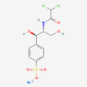 molecular formula C11H12Cl2NNaO6S B561843 D-threo-1-(4-Sulfonylphenyl)-2-dichloroacetylamino-1,3-propanediol Sodium Salt CAS No. 903508-30-5