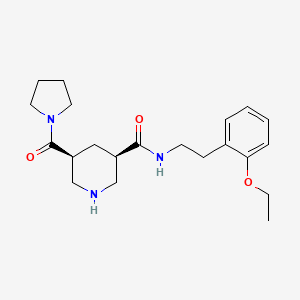 molecular formula C21H31N3O3 B5618431 (3R*,5S*)-N-[2-(2-ethoxyphenyl)ethyl]-5-(pyrrolidin-1-ylcarbonyl)piperidine-3-carboxamide 
