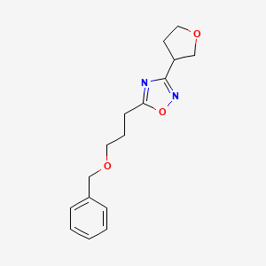 molecular formula C16H20N2O3 B5618437 5-[3-(benzyloxy)propyl]-3-(tetrahydrofuran-3-yl)-1,2,4-oxadiazole 
