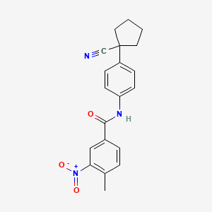molecular formula C20H19N3O3 B5618455 N-[4-(1-cyanocyclopentyl)phenyl]-4-methyl-3-nitrobenzamide 