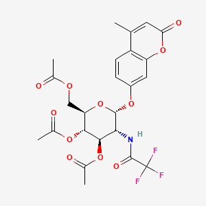 molecular formula C24H24F3NO11 B561846 4-Methylumbelliferyl3,4,6-tri-O-acetyl-2-deoxy-2-trifluoroacetamido-a-D-glucopyranoside CAS No. 137686-92-1