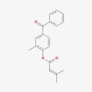 molecular formula C19H18O3 B5618466 4-benzoyl-2-methylphenyl 3-methyl-2-butenoate 