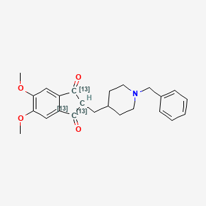 molecular formula C24H30ClNO3 B561848 2-[(1-Benzylpiperidin-4-yl)methyl]-5,6-dimethoxyindene-1,3-dione CAS No. 1246814-90-3