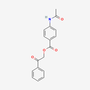 molecular formula C17H15NO4 B5618486 2-oxo-2-phenylethyl 4-(acetylamino)benzoate 