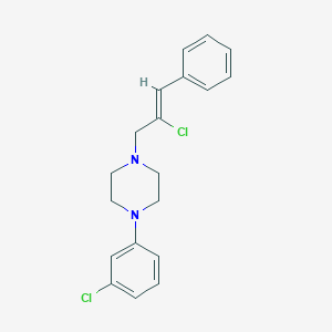 molecular formula C19H20Cl2N2 B5618498 1-(3-chlorophenyl)-4-(2-chloro-3-phenyl-2-propen-1-yl)piperazine 