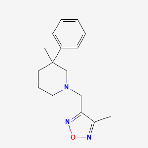 molecular formula C16H21N3O B5618504 3-methyl-1-[(4-methyl-1,2,5-oxadiazol-3-yl)methyl]-3-phenylpiperidine 