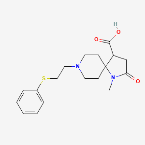 molecular formula C18H24N2O3S B5618510 1-methyl-2-oxo-8-[2-(phenylthio)ethyl]-1,8-diazaspiro[4.5]decane-4-carboxylic acid 