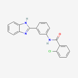 molecular formula C20H14ClN3O B5618528 N-[3-(1H-benzimidazol-2-yl)phenyl]-2-chlorobenzamide 