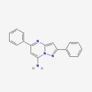 molecular formula C18H14N4 B5618536 2,5-diphenylpyrazolo[1,5-a]pyrimidin-7-amine CAS No. 310422-25-4