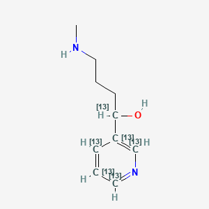 molecular formula C10H16N2O B561855 4-(Methylamino)-1-(3-pyridyl)-1-butanol-1,2',3',4',5',6'-13C6 CAS No. 1216991-24-0