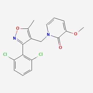 molecular formula C17H14Cl2N2O3 B5618555 1-{[3-(2,6-dichlorophenyl)-5-methylisoxazol-4-yl]methyl}-3-methoxypyridin-2(1H)-one 