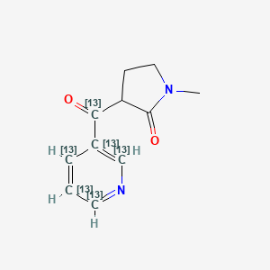 molecular formula C11H12N2O2 B561856 1-Methyl-3-(3'-pyridylcarbonyl-1,2',3',4',5',6'-13C6-pyrrolidinone CAS No. 1189492-36-1