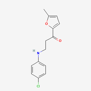 molecular formula C14H14ClNO2 B5618568 3-[(4-chlorophenyl)amino]-1-(5-methyl-2-furyl)-1-propanone 