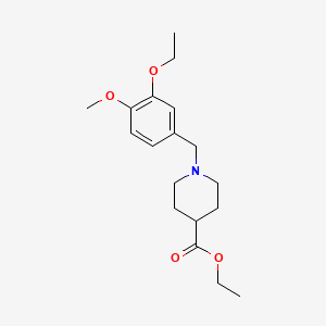molecular formula C18H27NO4 B5618576 ethyl 1-(3-ethoxy-4-methoxybenzyl)-4-piperidinecarboxylate 