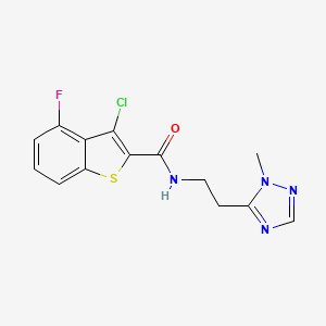 molecular formula C14H12ClFN4OS B5618590 3-chloro-4-fluoro-N-[2-(1-methyl-1H-1,2,4-triazol-5-yl)ethyl]-1-benzothiophene-2-carboxamide 