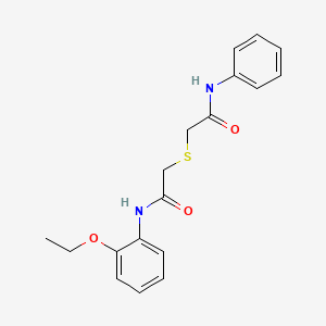 molecular formula C18H20N2O3S B5618596 2-[(2-anilino-2-oxoethyl)thio]-N-(2-ethoxyphenyl)acetamide 