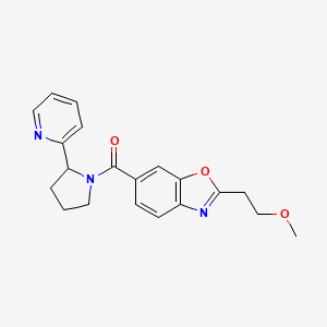 molecular formula C20H21N3O3 B5618597 2-(2-methoxyethyl)-6-[(2-pyridin-2-ylpyrrolidin-1-yl)carbonyl]-1,3-benzoxazole 