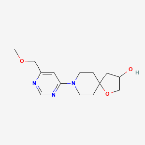 molecular formula C14H21N3O3 B5618603 8-[6-(methoxymethyl)pyrimidin-4-yl]-1-oxa-8-azaspiro[4.5]decan-3-ol 