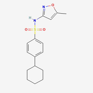 molecular formula C16H20N2O3S B5618615 4-cyclohexyl-N-(5-methyl-3-isoxazolyl)benzenesulfonamide 