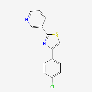 molecular formula C14H9ClN2S B5618620 3-[4-(4-chlorophenyl)-1,3-thiazol-2-yl]pyridine 