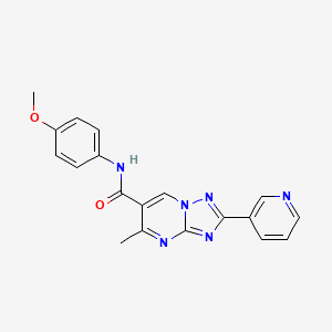 molecular formula C19H16N6O2 B5618628 N-(4-methoxyphenyl)-5-methyl-2-(3-pyridinyl)[1,2,4]triazolo[1,5-a]pyrimidine-6-carboxamide 