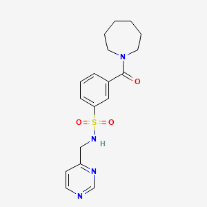 molecular formula C18H22N4O3S B5618681 3-(azepan-1-ylcarbonyl)-N-(pyrimidin-4-ylmethyl)benzenesulfonamide 