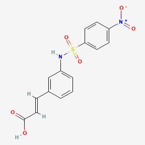 molecular formula C15H12N2O6S B5618697 3-(3-{[(4-nitrophenyl)sulfonyl]amino}phenyl)acrylic acid 
