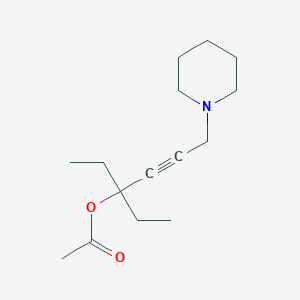 molecular formula C15H25NO2 B5618708 1,1-diethyl-4-(1-piperidinyl)-2-butyn-1-yl acetate 