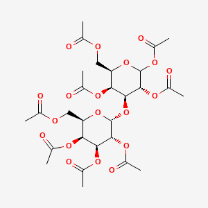 molecular formula C28H38O19 B561871 1,2,4,6-Tetra-O-acetyl-3-O-(2,3,4,6-tetra-O-acetyl-a-D-galactopyranosyl)-D-galactopyranose CAS No. 123809-61-0