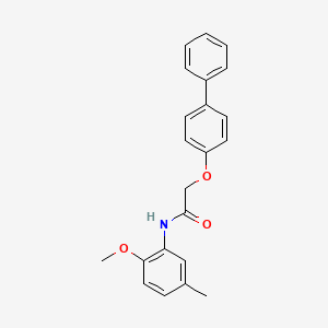 molecular formula C22H21NO3 B5618730 2-(4-biphenylyloxy)-N-(2-methoxy-5-methylphenyl)acetamide 