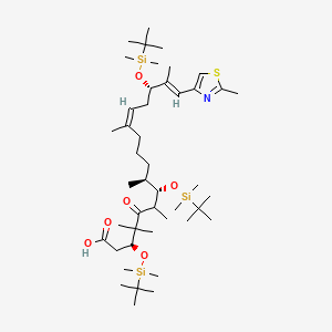 molecular formula C45H85NO6SSi3 B561874 (3S,7S,8S,12Z,15S,16E)-3,7,15-Tris[[tert-butyl(dimethyl)silyl]oxy]-4,4,6,8,12,16-hexamethyl-17-(2-methyl-1,3-thiazol-4-yl)-5-oxoheptadeca-12,16-dienoic acid CAS No. 193146-63-3