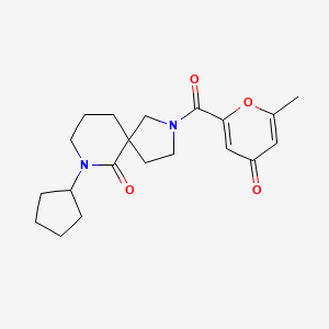 molecular formula C20H26N2O4 B5618760 7-cyclopentyl-2-[(6-methyl-4-oxo-4H-pyran-2-yl)carbonyl]-2,7-diazaspiro[4.5]decan-6-one 