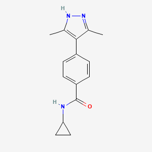 molecular formula C15H17N3O B5618767 N-cyclopropyl-4-(3,5-dimethyl-1H-pyrazol-4-yl)benzamide 