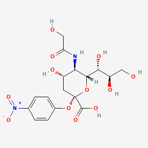 molecular formula C17H22N2O12 B561878 2-O-(4-Nitrophenyl)-alpha-D-N-glycolylneuraminic acid CAS No. 1000890-36-7