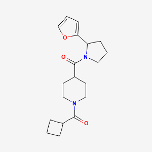 molecular formula C19H26N2O3 B5618780 1-(cyclobutylcarbonyl)-4-{[2-(2-furyl)-1-pyrrolidinyl]carbonyl}piperidine 
