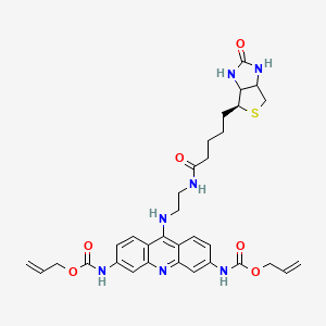 molecular formula C33H39N7O6S B561881 2,7-双(丙氧羰基氨基)-9-(生物素氨基乙基氨基)吖啶 CAS No. 1219125-65-1