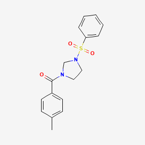 molecular formula C17H18N2O3S B5618821 1-(4-methylbenzoyl)-3-(phenylsulfonyl)imidazolidine 