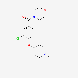 molecular formula C21H31ClN2O3 B5618823 4-(3-chloro-4-{[1-(2,2-dimethylpropyl)piperidin-4-yl]oxy}benzoyl)morpholine 