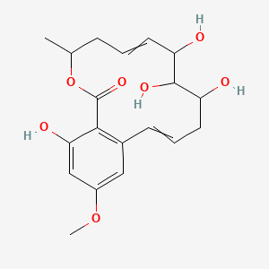 molecular formula C19H24O7 B561883 8,9,10,18-四羟基-16-甲氧基-4-甲基-3-氧杂双环[12.4.0]十八碳-1(14),6,12,15,17-戊烯-2-酮 CAS No. 66018-41-5