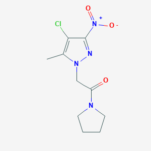 molecular formula C10H13ClN4O3 B5618840 4-chloro-5-methyl-3-nitro-1-[2-oxo-2-(1-pyrrolidinyl)ethyl]-1H-pyrazole 