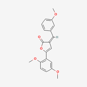 molecular formula C20H18O5 B5618842 5-(2,5-dimethoxyphenyl)-3-(3-methoxybenzylidene)-2(3H)-furanone 